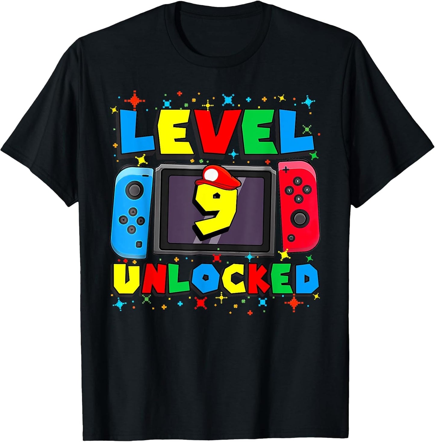 Level 9 Unlocked Gamer 9th Birthday Gift Video Game Boys T-Shirt