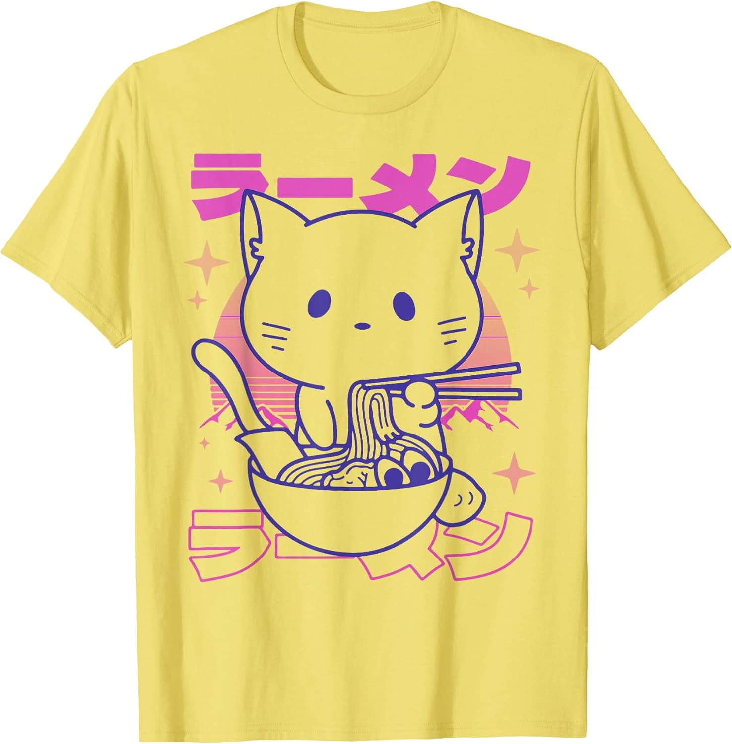 Anime Ramen Cat Retro Japanese Noodles Aesthetic