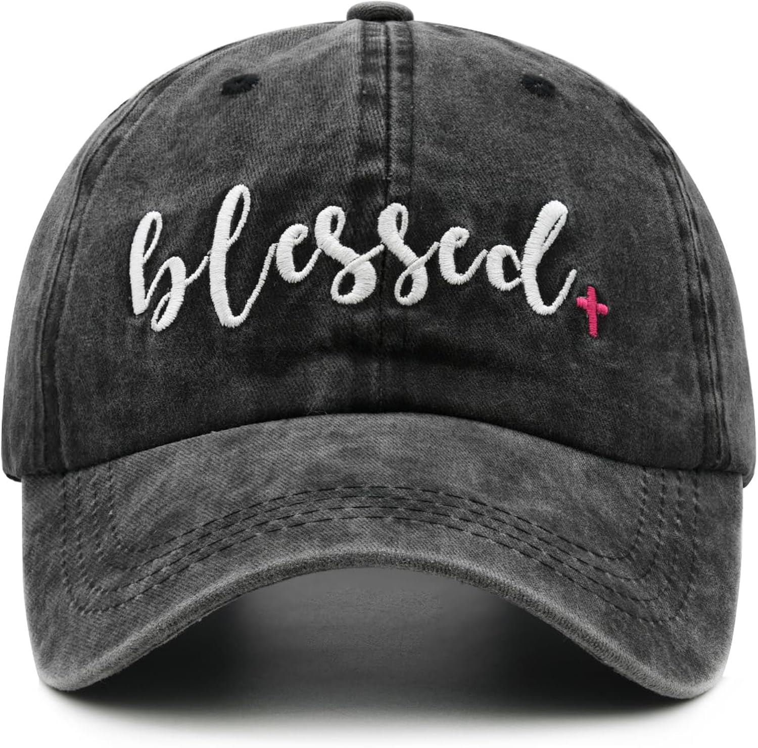 Women's Embroidered Dad Hat, Adjustable Vintage Washed Cotton Baseball Cap for Men