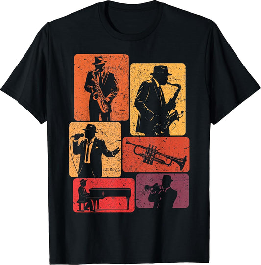 Retro Jazz Band Musicians Vintage Jazz Music Lover T-Shirt