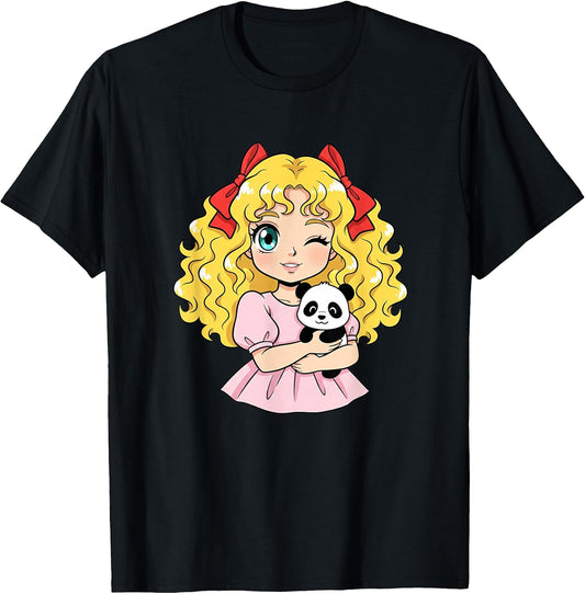 Kawaii Anime Cute Girl Panda Winking Blonde Kawaii