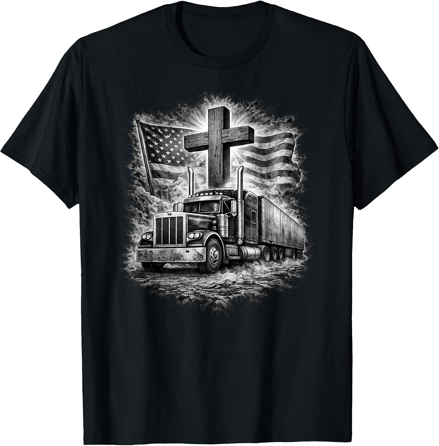 Patriotic Trucker Faith Designs