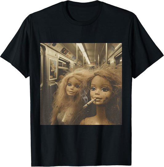 Distressed Doll Smoking Meme Tee