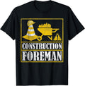 Construction Worker Retro Distressed Construction Foreman T-Shirt