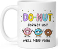 Funny Farewell Mug, Do-Nut Forget Us Coffee Cup, Goodbye Gifts For Coworkers, Coworker Retirement Gifts, New Job, Promotion, Going Away, Office Leaving Gift For Boss, Colleagues, Men, Women, Friends