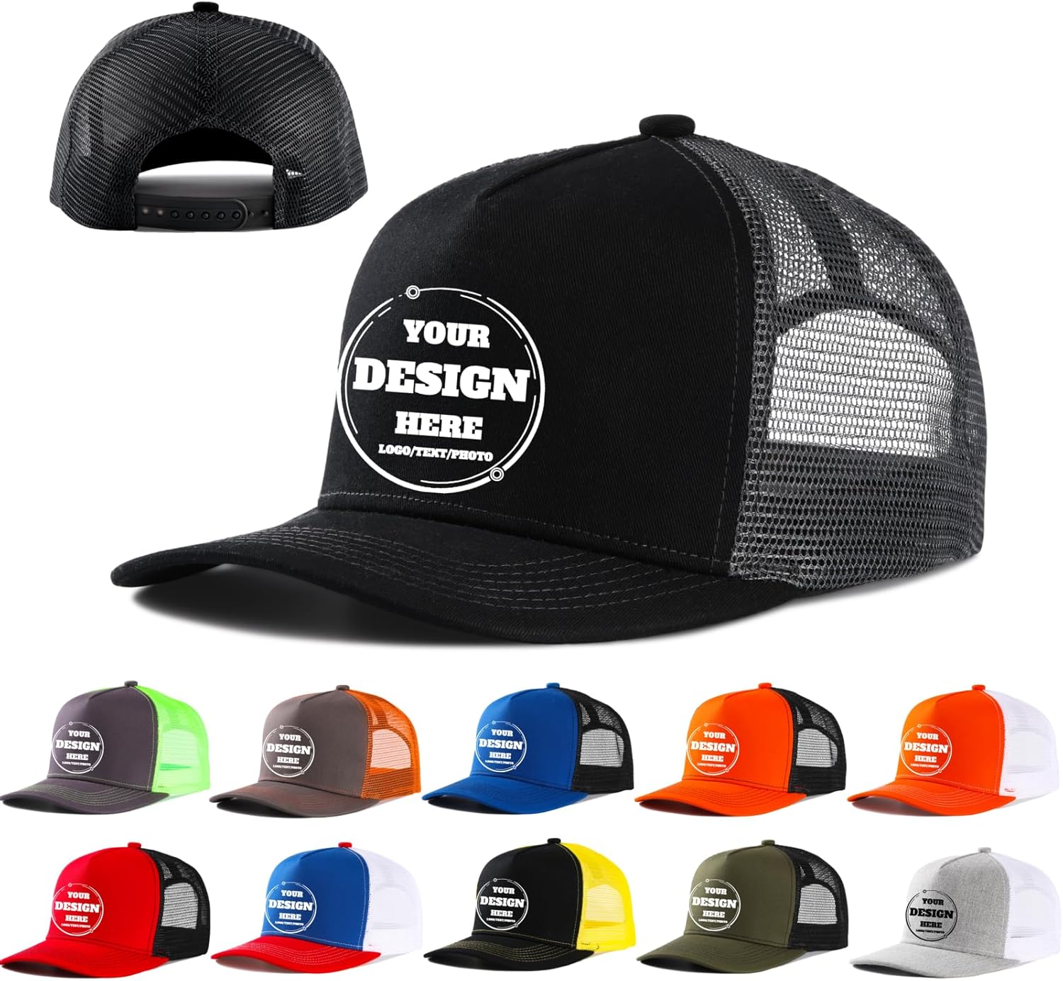Custom Hats Bulk Design Your own Logo Customized Baseball Cap Personalized Hats for Men Women Custom Trucker hat with Logo