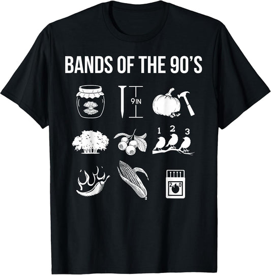 Retro 1990s Bands - Music - 90s Music Lover T-Shirt