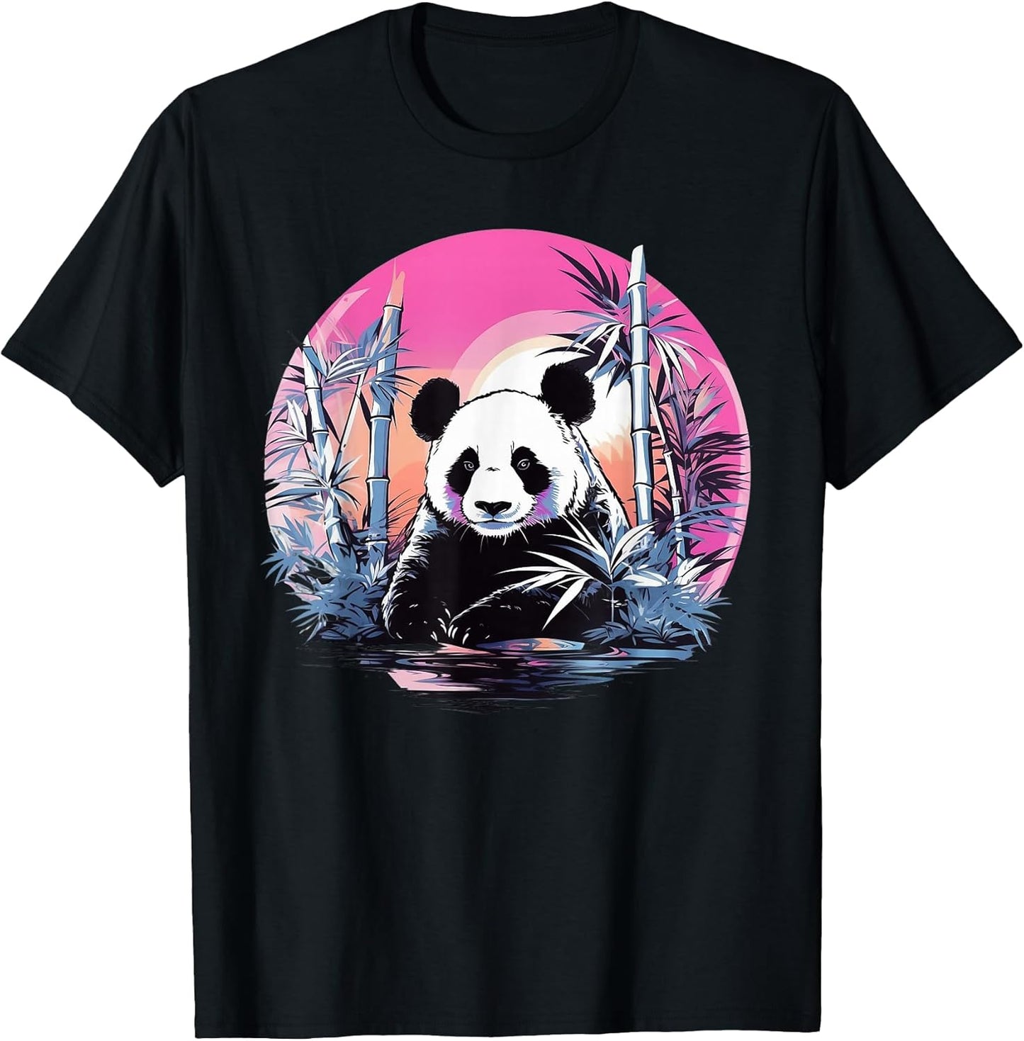 Bamboo Panda I Panda Art I Retrowave