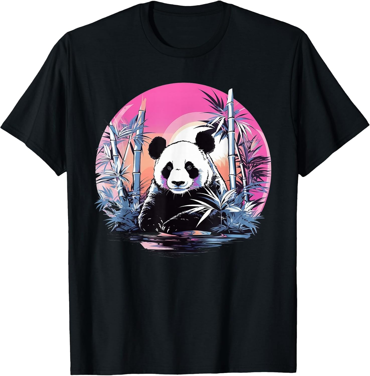 Bamboo Panda I Panda Art I Retrowave