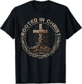 Rooted in Christ Shirt, Jesus Shirt, Vintage Cross Christian T-Shirt
