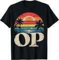 Op Ocean Vintage Pacific Beach Sun Palm Trees Retro T-Shirt