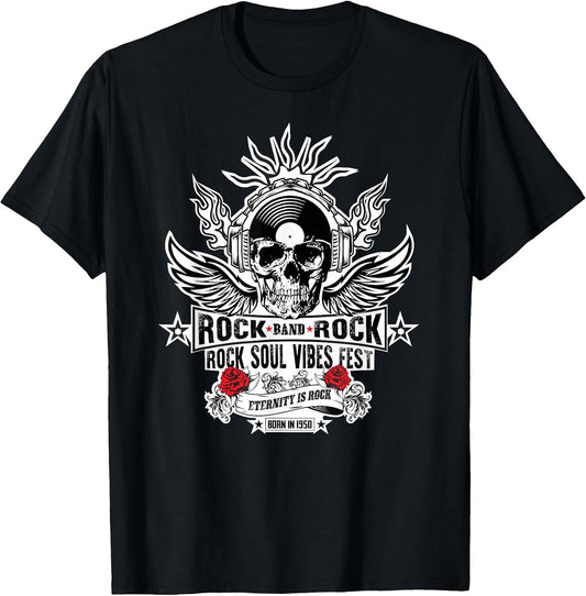 Rock Band Vibes – Bold Music Lovers Retro Design T-Shirt