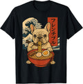 French Bulldog Eating Ramen Anime Japanese T-Shirt