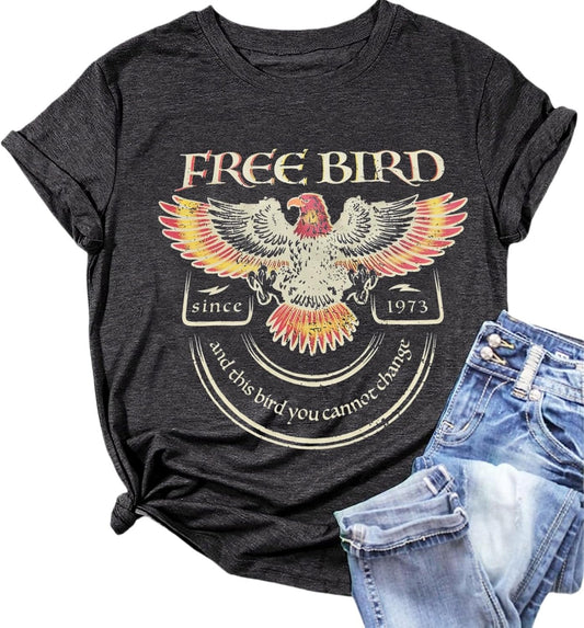 Women Vintage Rock Band Shirts Country Music Shirts Graphic Tees Concert Outfit Short Sleeve Tops