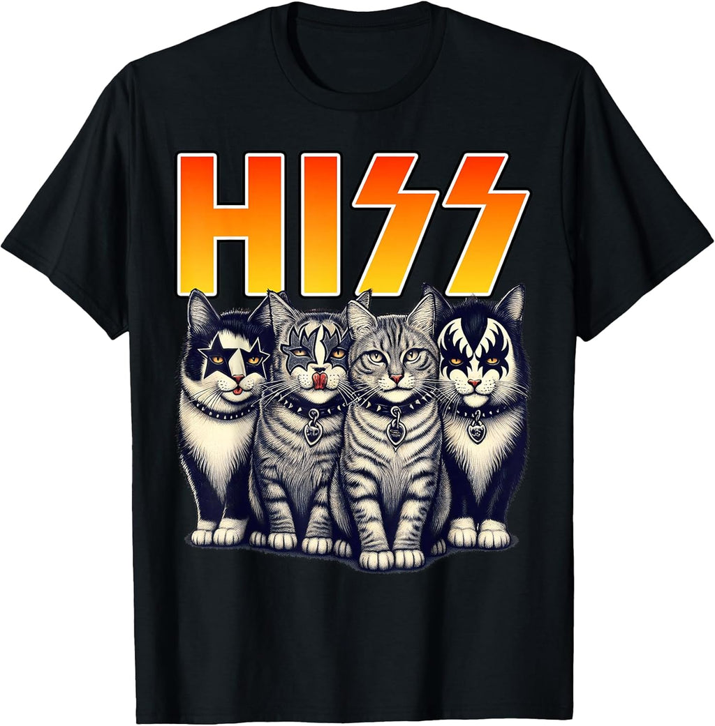 Hiss Cat Kittens Lovers Rock Rockin Birthday Men Women Gifts T-Shirt