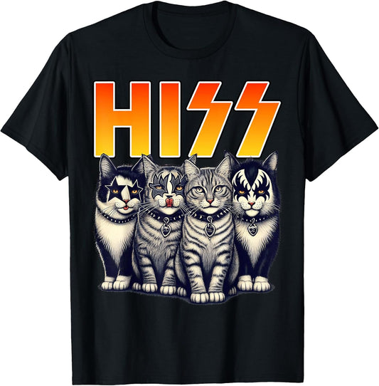 Hiss Cat Kittens Lovers Rock Rockin Birthday Men Women Gifts T-Shirt