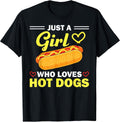 Funny Hot Dog Design for Women Girls Hot Dog Lovers T-Shirt Small