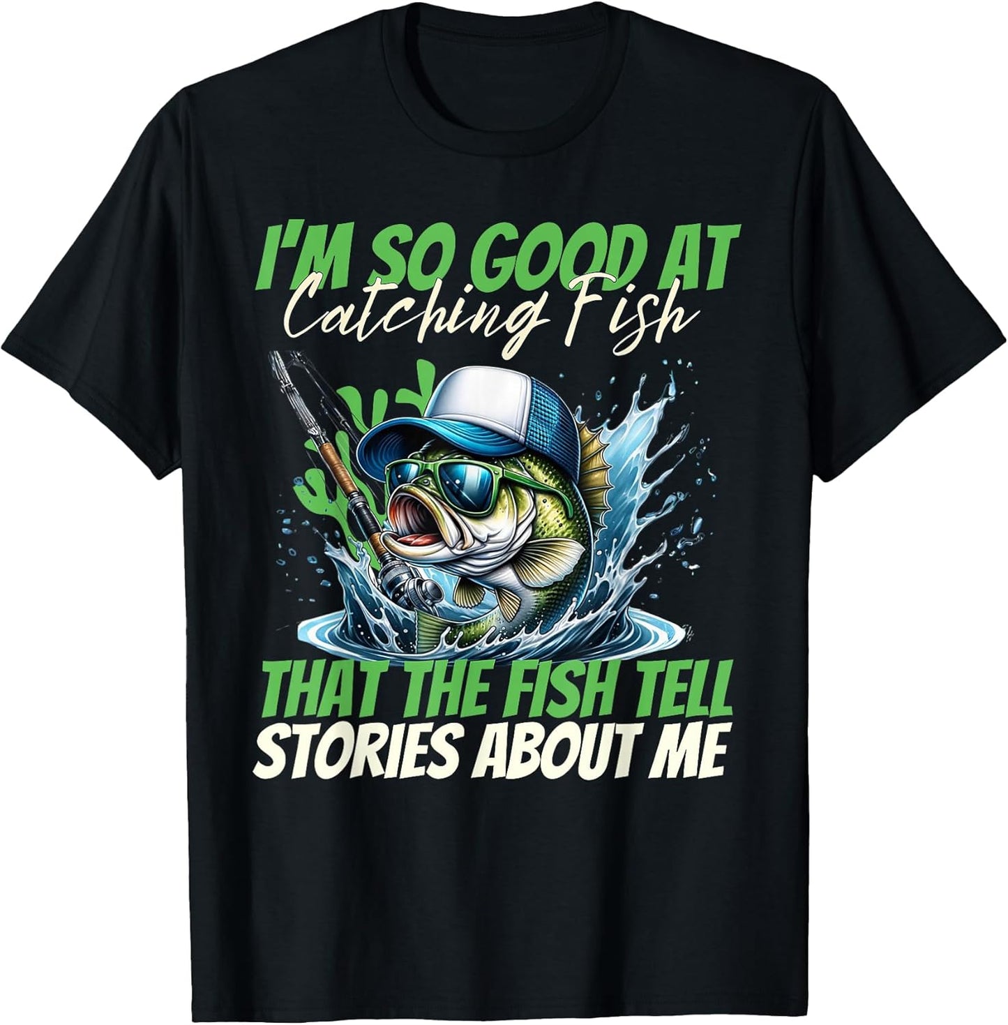 Funny Fishing Tee for Men and Youth Fish