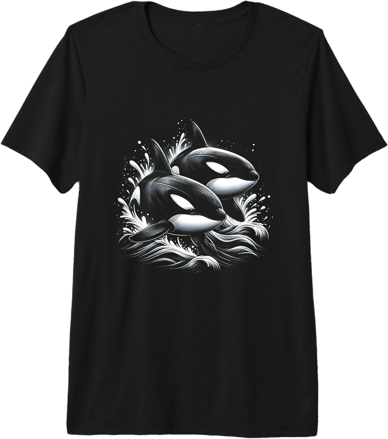Orca Whale Riding Wave Ocean Sea Whale Couple