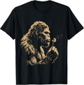 Bigfoot Blowing Dandelion Vintage Sasquatch Design T-Shirt