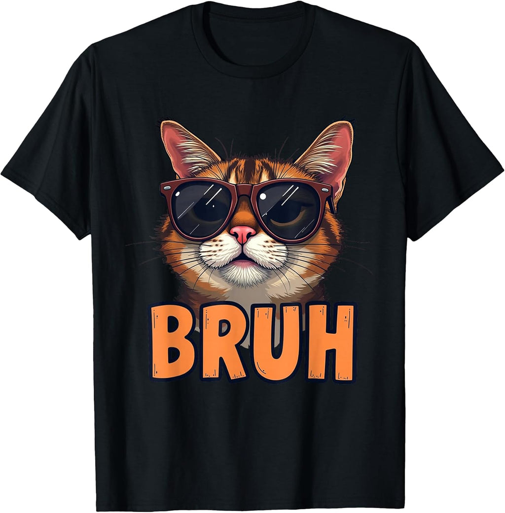 Funny memes clothing for men kids Boys cat tee