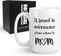Hogg If Found In Microwave Please Return To Mom Mug, 15 oz Ceramic Funny Coffee Cup, Mothers Day Coffee Mug, Mothers Day Cup, Gag Gifts For Mom, Funny Stuff