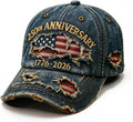 250th Anniversary USA Hat 1776-2026, Adjustable Retro Embroidered Cap for Men Women, for Patriots & Veterans