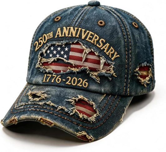 250th Anniversary USA Hat 1776-2026, Adjustable Retro Embroidered Cap for Men Women, for Patriots & Veterans