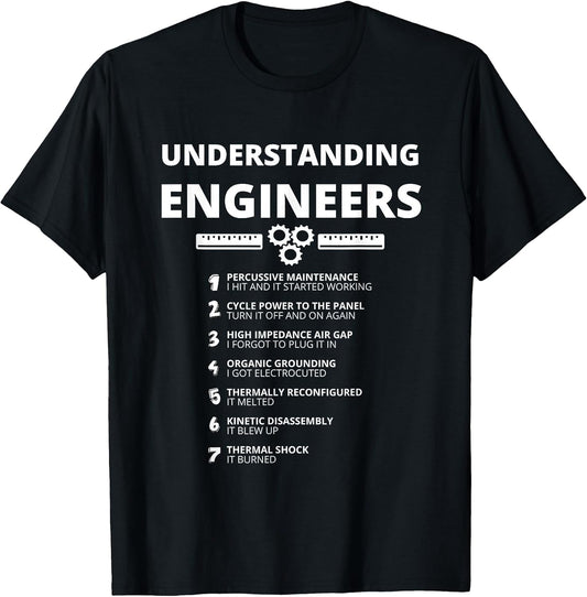Understanding Engineers - Funny Sarcastic Engineering Gift T-Shirt Small