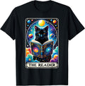 The Reader Book Lover Cat Tarot Card T-Shirt