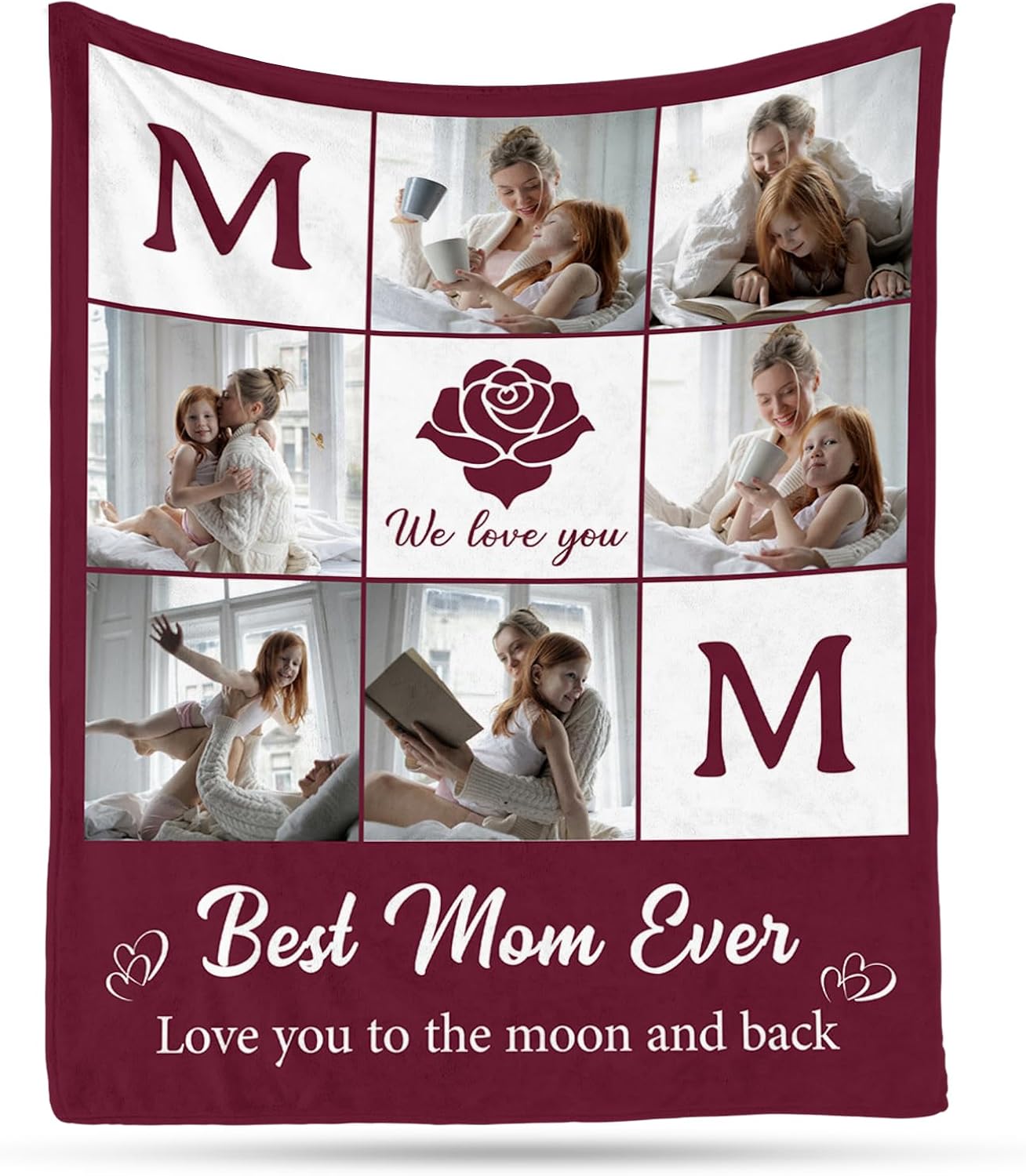 Ship Next Day, Custom Blanket with Picture - Printed in USA, Personalized Photo Throw Blankets for Adults Kids Birthday Gifts, Customized Gifts for Couple Girlfriend Boyfriend Mom Dad Wife Husband