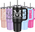 Personalized 40 Oz Tumbler with Handle, Custom Tumbler With Name - Lid and Straw, Stainless Steel Coffee Tumbler Travel Coffee Mug Cup, Personalized Gift for Women Men Birthday