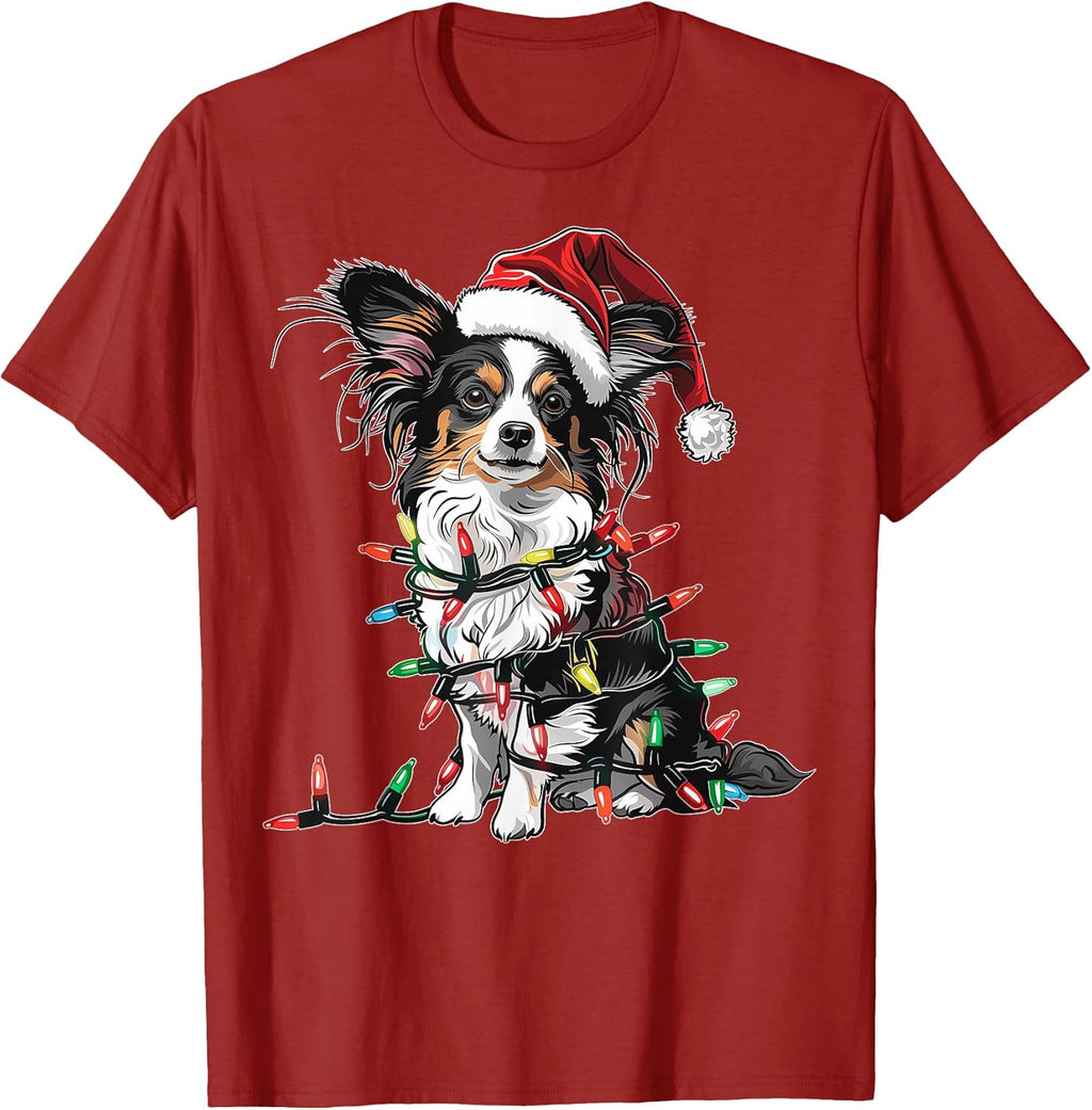 Cute Papillon Dog Christmas Hat Xmas Gifts