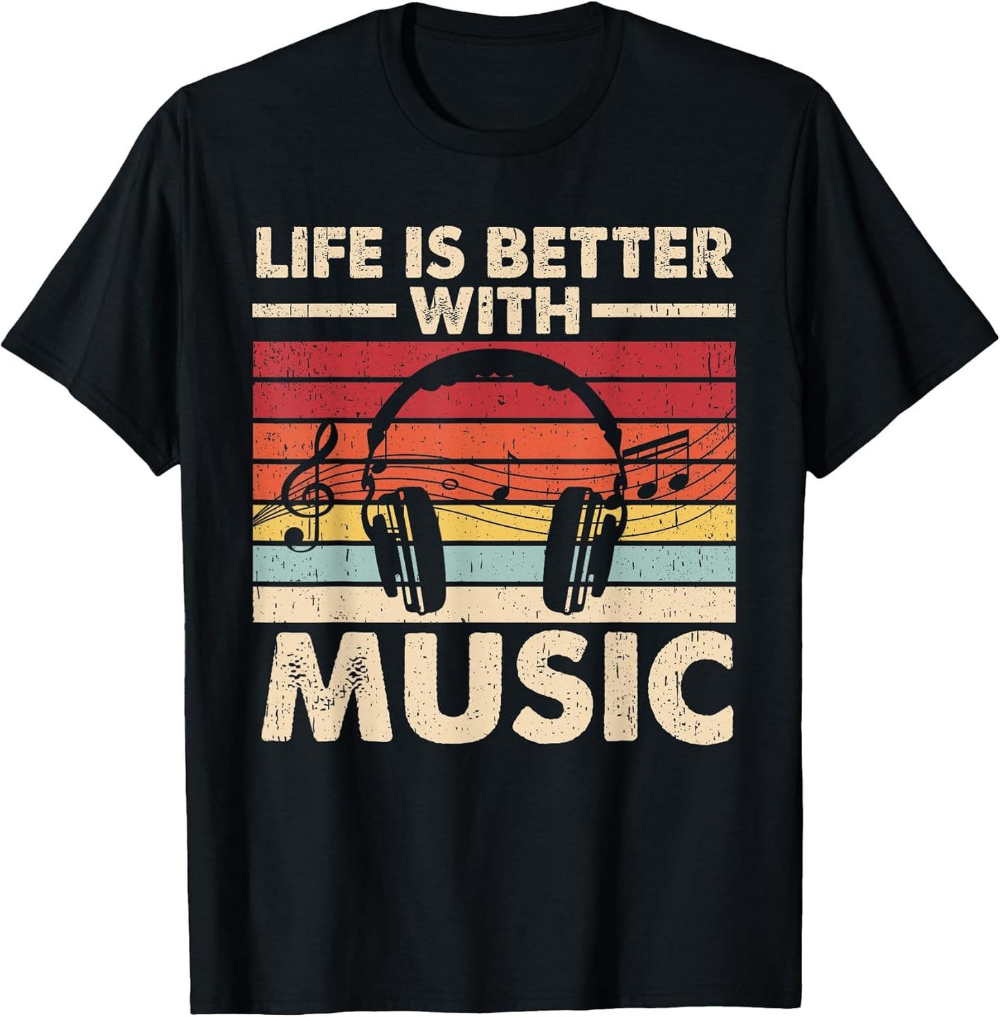 Life is Better with Music Lover Teen Girls Boys Musician T-Shirt