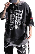 Techwear Shirt Japanese Streetwear Hip Hop Shirts Men Graphic T Alphabet Design Workwear Gothic Hoodie