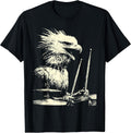 Bald Eagle Playing Drums Funny Musician Animal Drummer Punk T-Shirt