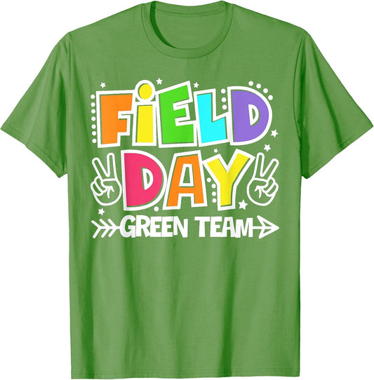 Field Day Green Team Funny for Teacher Kids Field Day Games T-Shirt