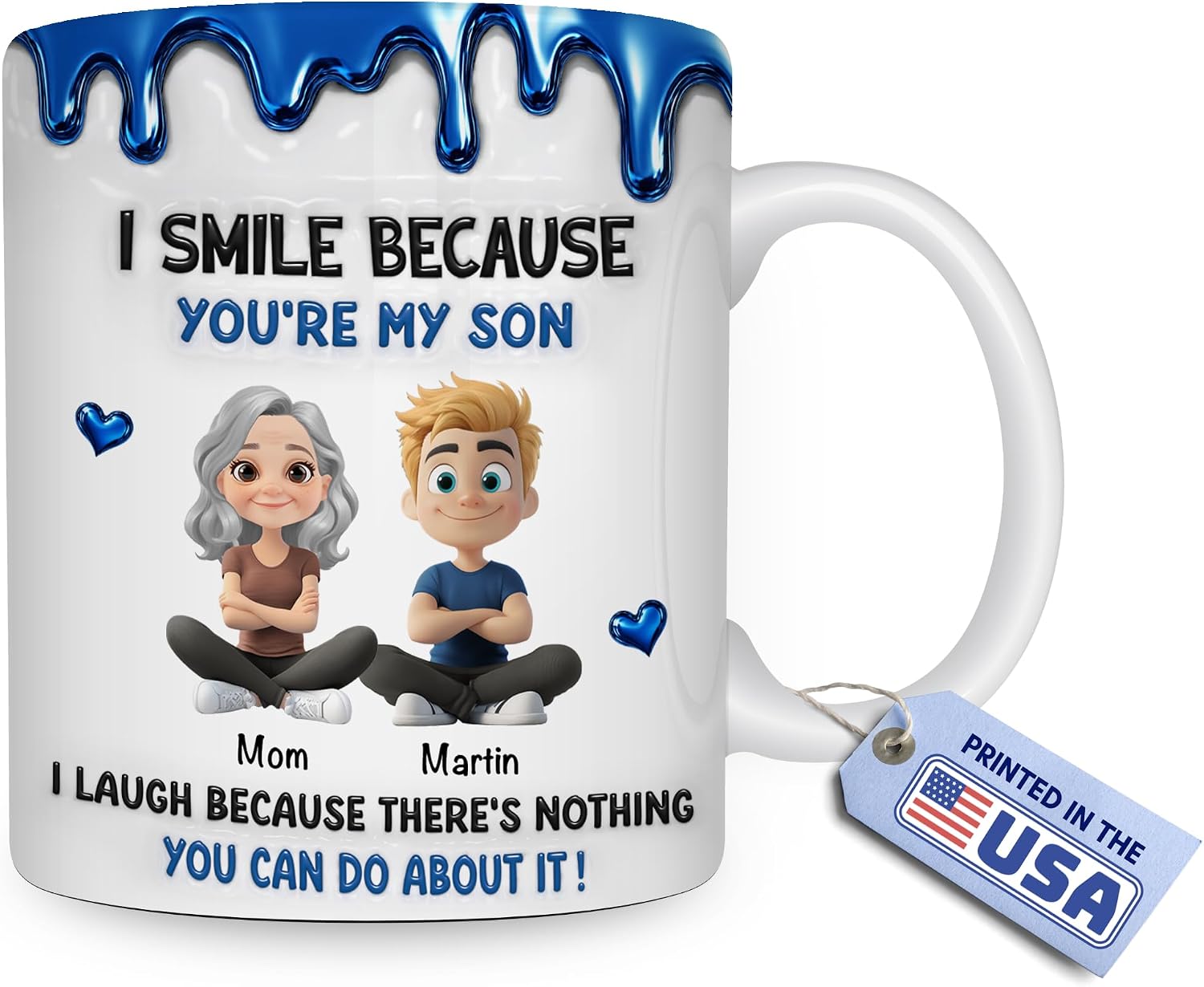Wrappiness Personalized To My Son Coffee Mug - Personalized Ceramic Mug with Sentimental Quote from Mom, Meaningful Gift from Mom to Son, Cup for Birthday, or Christmas, Xmas Cup Gift for Boy