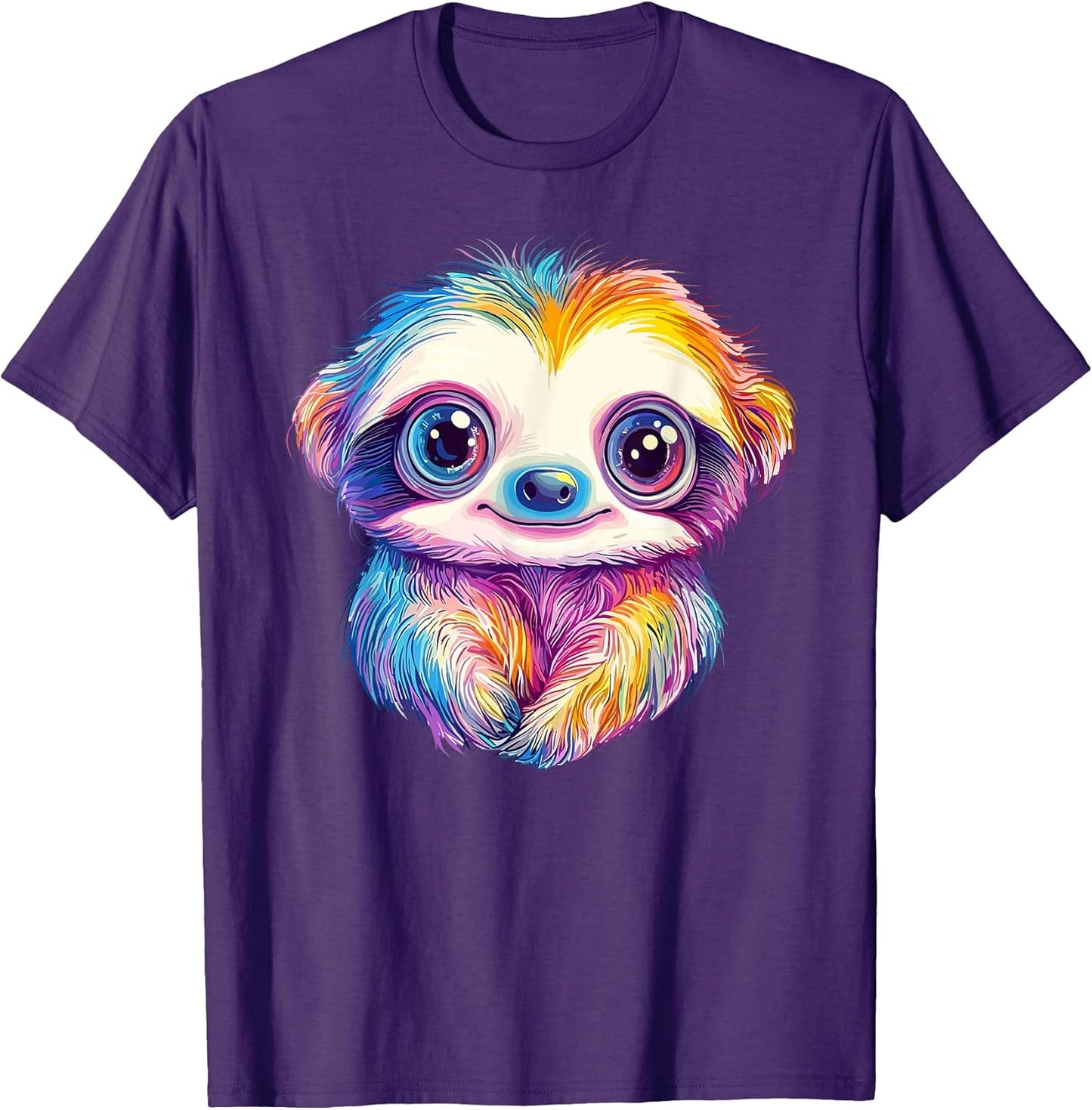 Vibrant Rainbow Sloth Art Cute