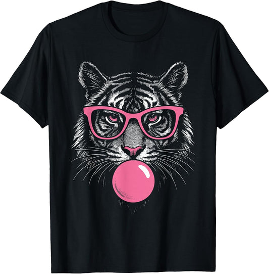 Tiger Face Sunglasses Animal Lover Tee