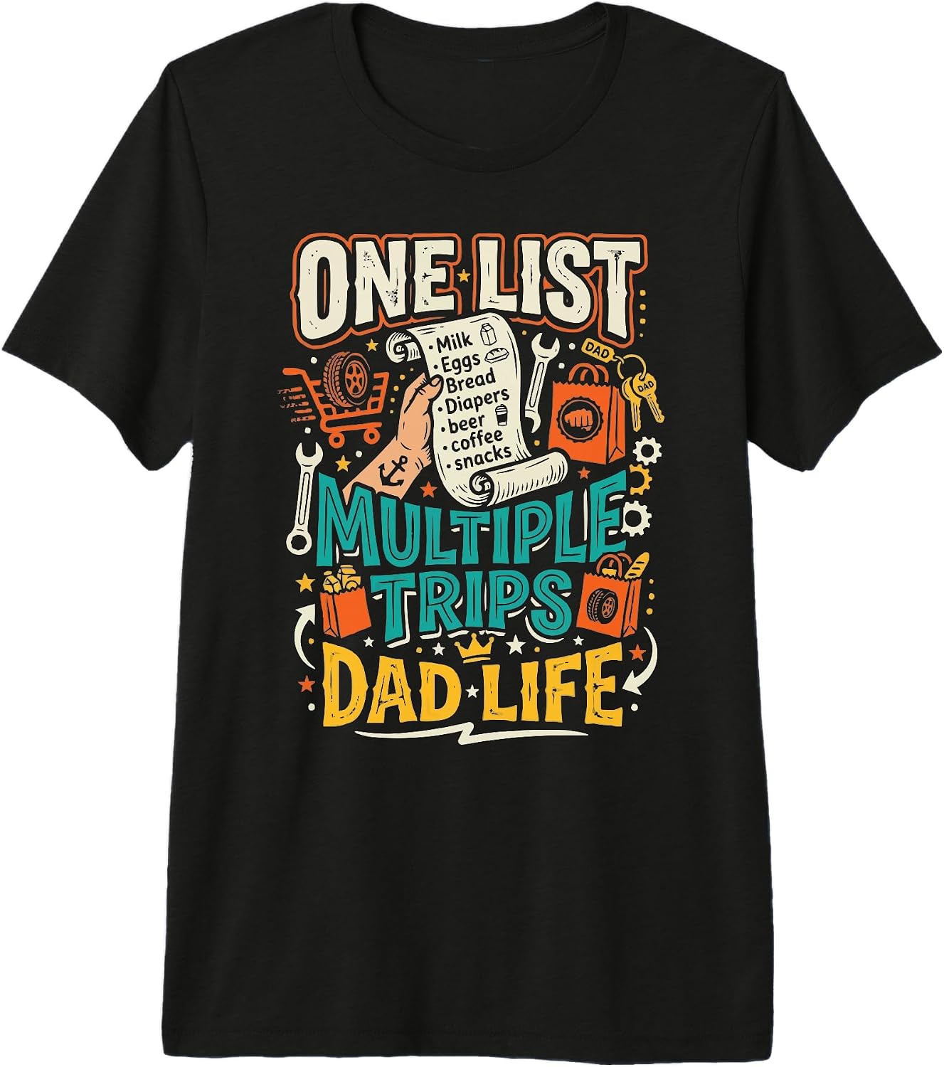 Grocery List Dad Fathers Day SteMi Apparel