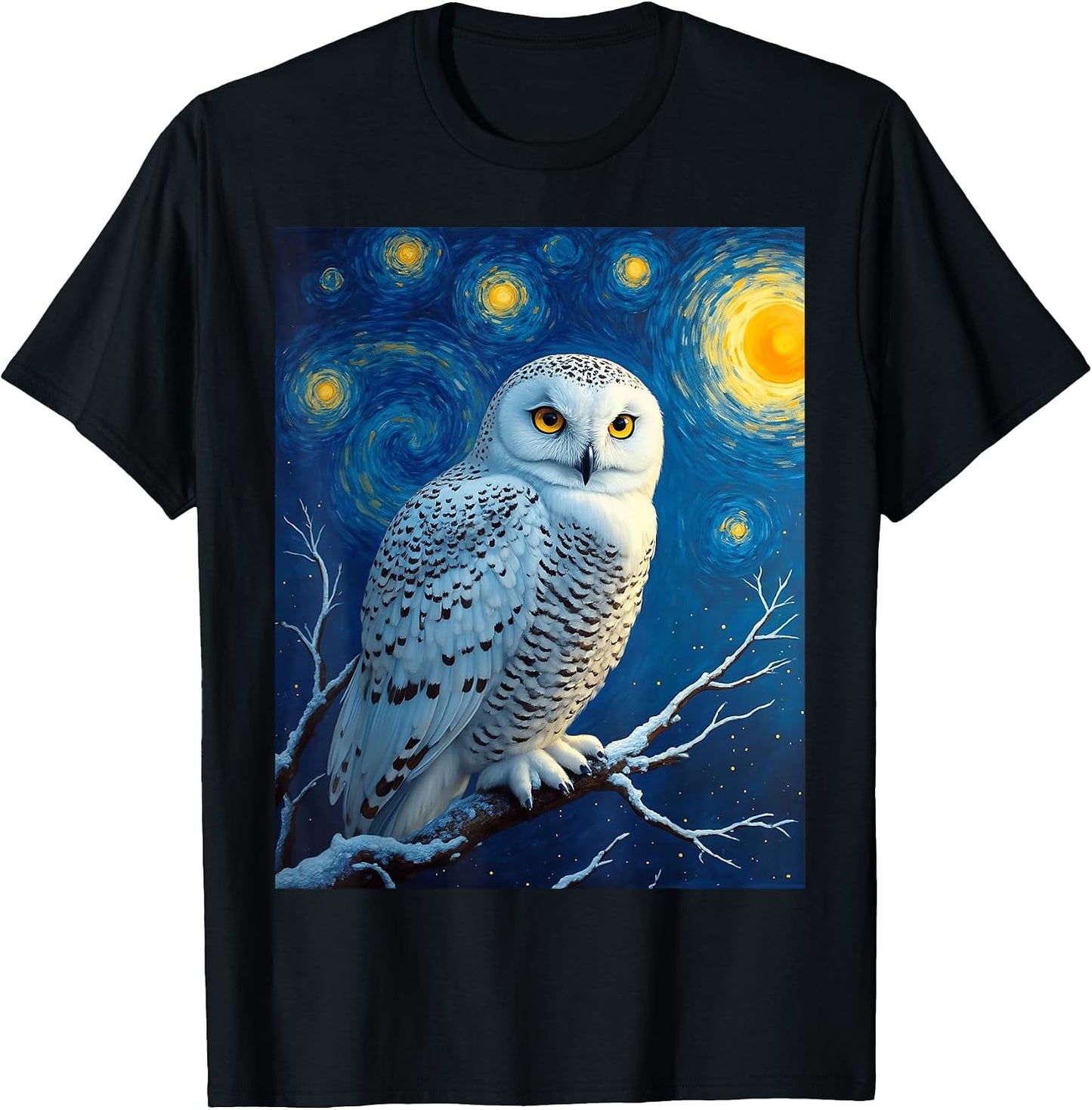 Snowy Owl Van Gogh's Starry Night Wildlife Art