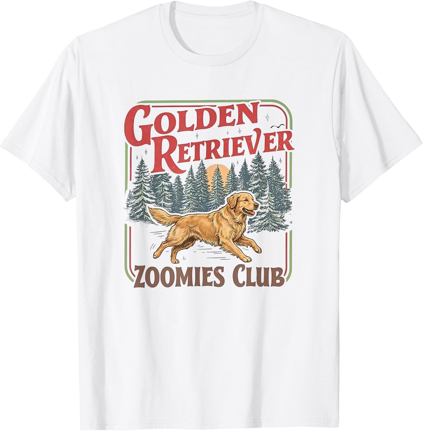 Retro Golden Retriever Zoomies Club Dog Lover T-Shirt