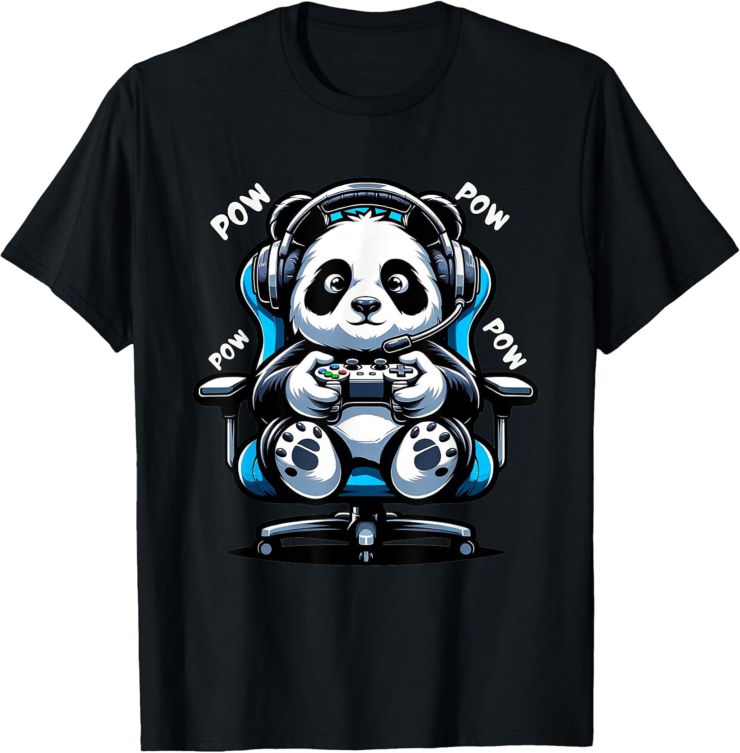 Gamer Gaming Panda Pow Pow Video Game Graphic