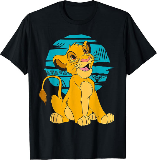 The Lion King Young Simba Happy Blue Retro T-Shirt