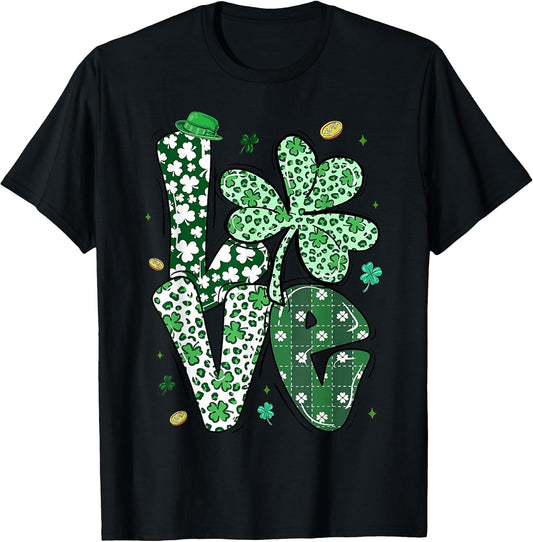 St. Patrick's Day Love Shamrock Clover Funny Tee