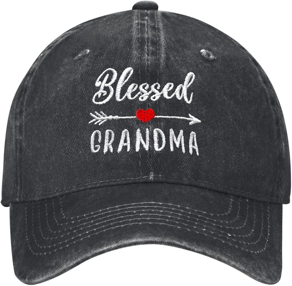 Nana Embroidered Baseball Cap Vintage Washed Adjustable Cowboy Hat Gifts for Grandma Women,Black