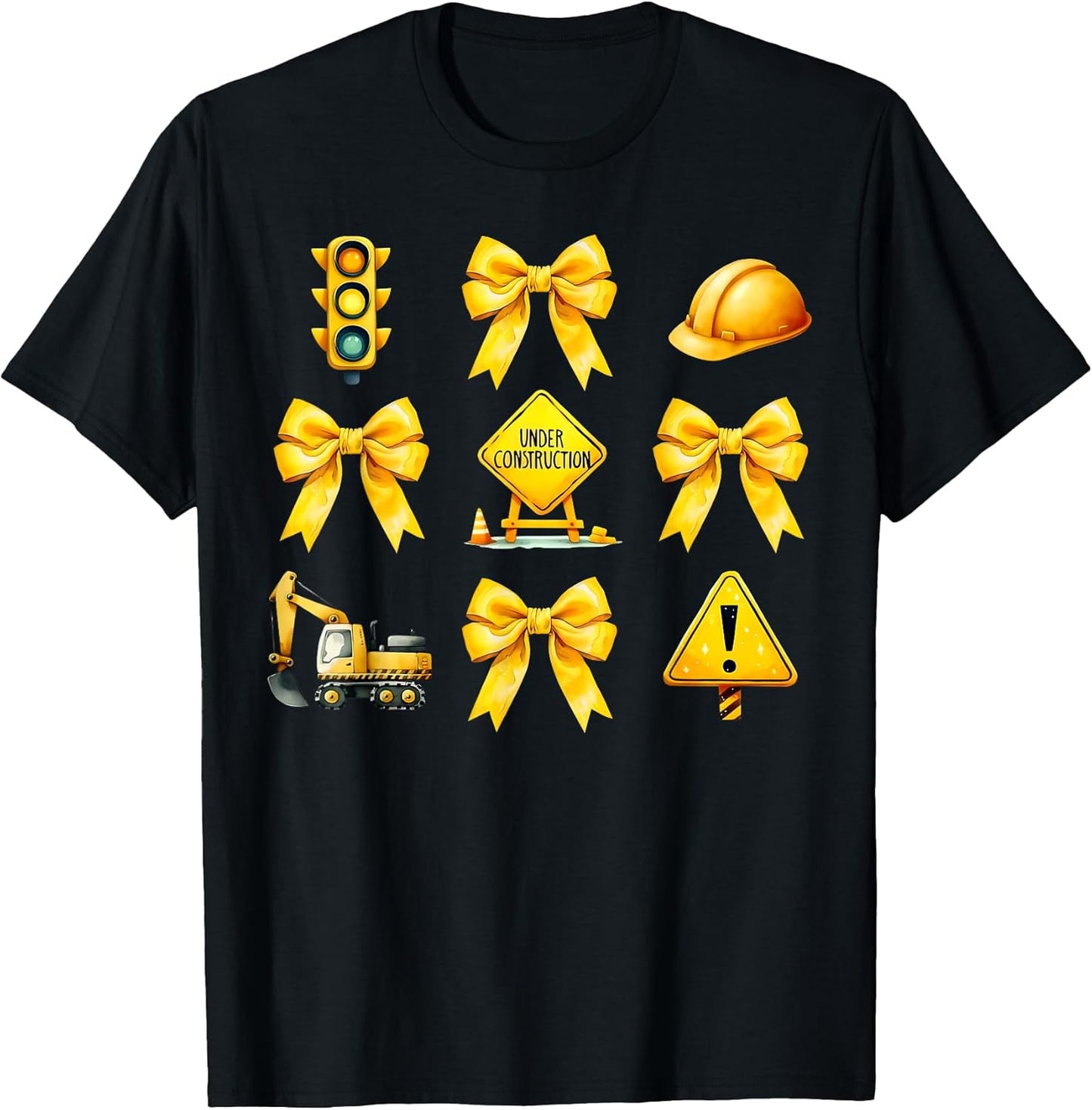 Bow Coquette Construction Worker Funny Womens Construction T-Shirt