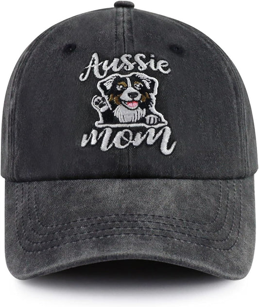 Yorkie Poodle Schnauzer Great Dane Golden Retriever Aussie Dog Mom Hats for Women, Funny Cotton Embroidered Baseball Cap