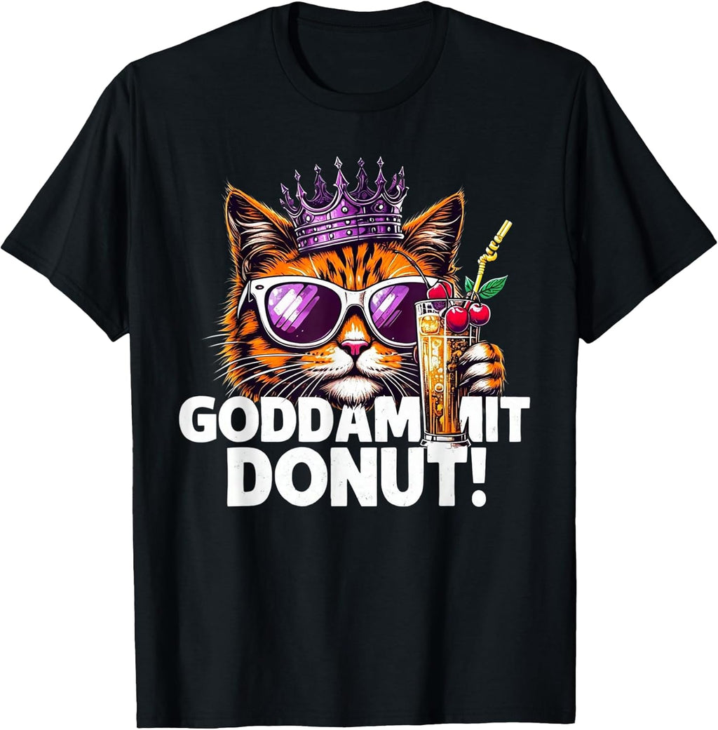 Donut Princess Cat Meme Tee – Kawaii Funny Cartoon Style T-Shirt